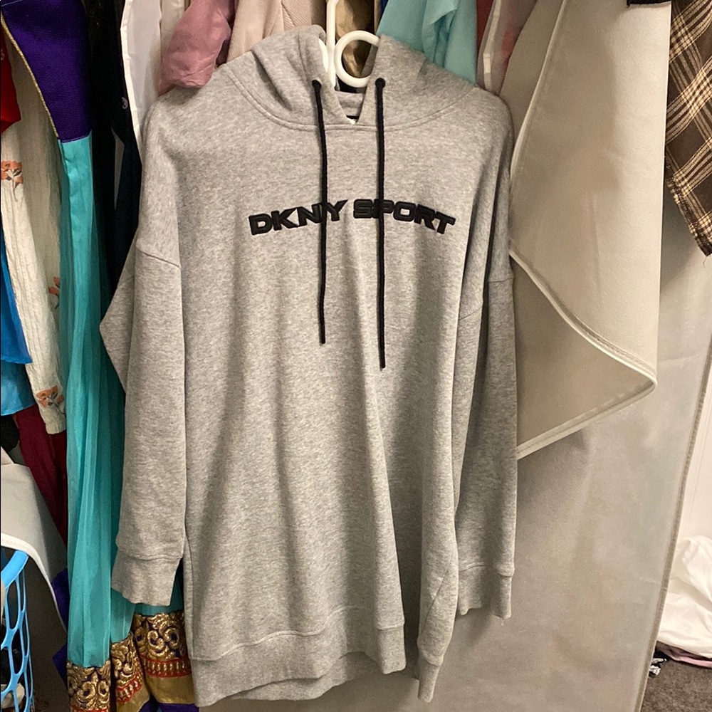 DKNY Sport Heather Gray Hoodie long